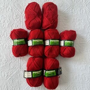 Brunswick Pomfret Mark II 4-Ply Sport Yarn 100% Virgin Wool Brick Red Lot of 8